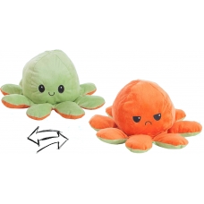 Reversible Octopus Plush Toy 24cm green-orange