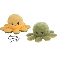 Reversible Octopus Plush Toy 24cm yellow-green