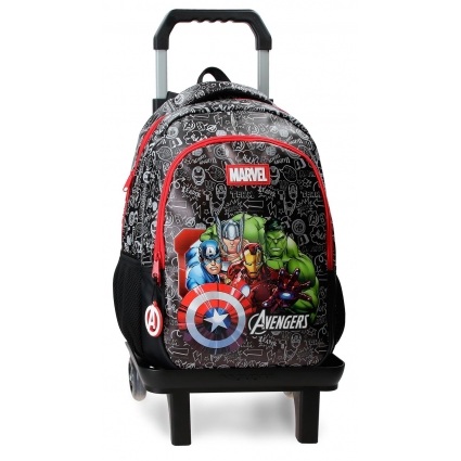 Mochila Adaptable con Carro 42cm Marvel Team Avengers Negro Mochila Adaptable con Carro 42cm Marvel Team Avengers Negro