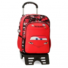 Mochila Escolar Cars Mcqueen Red 40 cm con carro Mochila Escolar Cars Mcqueen Red 40 cm con carro