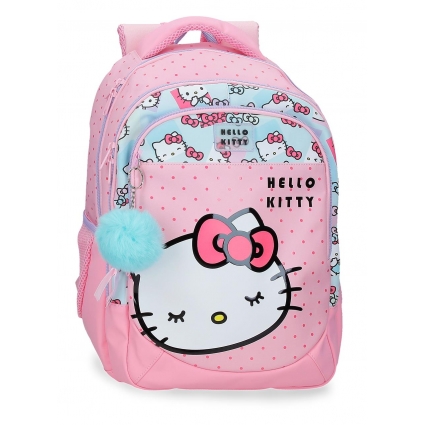 Mochila Escolar tres compartimentos Hello Kitty Bows 42 cm adaptable a carro Mochila Escolar tres compartimentos Hello Kitty Bows 42 cm adaptable a carro