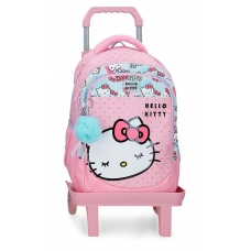Mochila Escolar tres compartimentos Hello Kitty Bows 42 cm con carro Mochila Escolar tres compartimentos Hello Kitty Bows 42 cm con carro
