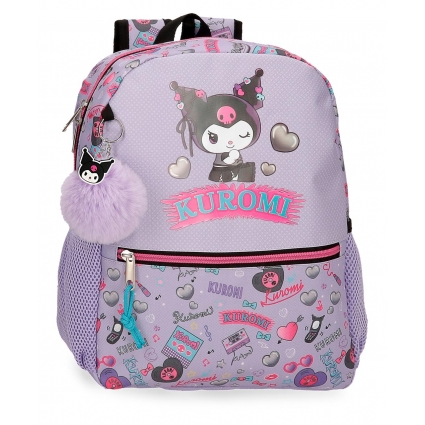Mochila de Paseo Sanrio Kuromi Retropop 33 cm Adaptable a Carro Morado Mochila de Paseo Sanrio Kuromi Retropop 33 cm Adaptable a Carro Morado