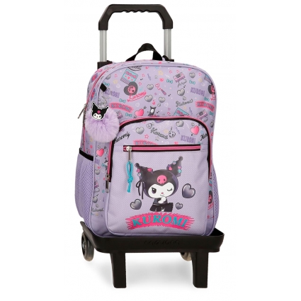 Mochila Escolar Sanrio Kuromi Retropop 38 cm Con Carro Morado Mochila Escolar Sanrio Kuromi Retropop 38 cm Con Carro Morado