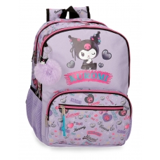 Mochila Escolar Doble Compartimento Sanrio Kuromi Retropop 44 cm Adaptable a Carro Morado Mochila Escolar Doble Compartimento Sanrio Kuromi Retropop 44 cm Adaptable a Carro Morado