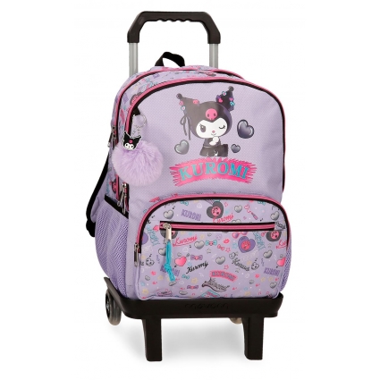 Mochila Escolar Doble Compartimento Sanrio Kuromi Retropop 44 cm Con Carro Morado Mochila Escolar Doble Compartimento Sanrio Kuromi Retropop 44 cm Con Carro Morado