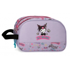 Neceser Dos Compartimentos Adaptable Sanrio Kuromi Retropop Morado Neceser Dos Compartimentos Adaptable Sanrio Kuromi Retropop Morado