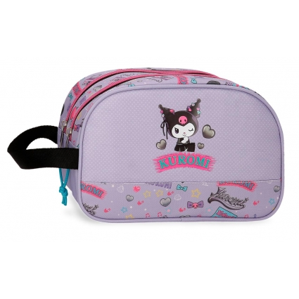 Neceser Dos Compartimentos Adaptable Sanrio Kuromi Retropop Morado Neceser Dos Compartimentos Adaptable Sanrio Kuromi Retropop Morado