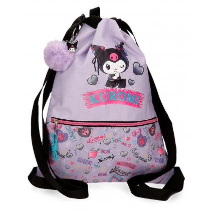 Mochila Saco Con Cremallera Sanrio Kuromi Retropop 46 cm Morado Mochila Saco Con Cremallera Sanrio Kuromi Retropop 46 cm Morado