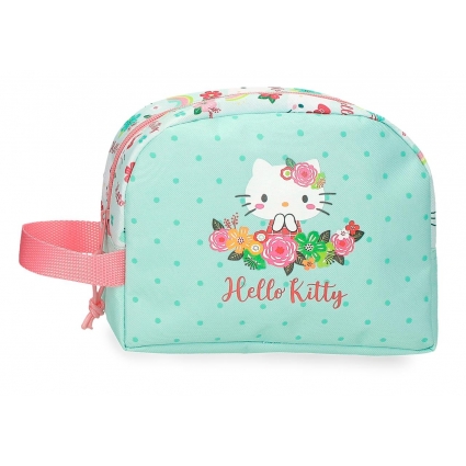 Neceser Sanrio Floral Kitty Verde Claro