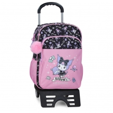 Mochila Escolar Sanrio Kuromi Fortune Telling 40 cm Con Carro Rosa Mochila Escolar Sanrio Kuromi Fortune Telling 40 cm Con Carro Rosa