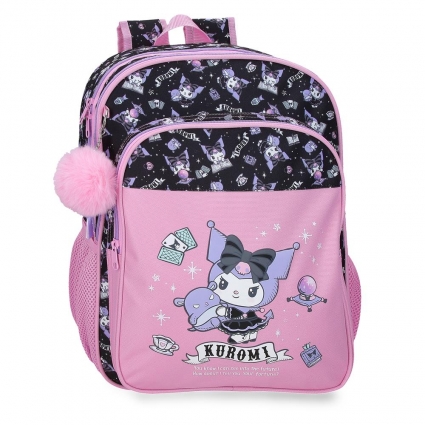 Mochila Escolar Doble Compartimento Sanrio Kuromi Fortune Telling 40 cm Adaptable a Carro Rosa Mochila Escolar Doble Compartimento Sanrio Kuromi Fortune Telling 40 cm Adaptable a Carro Rosa