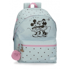 Mochila escolar Mickey y Minnie kisses con portaordenador adaptable a carro Mochila escolar Mickey y Minnie kisses con portaordenador adaptable a carro