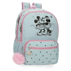 Mochila escolar Mickey y Minnie kisses doble compartimento Mochila escolar Mickey y Minnie kisses doble compartimento