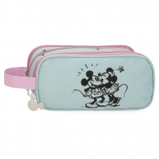 Estuche Mickey y Minnie Kisses Triple Cremallera