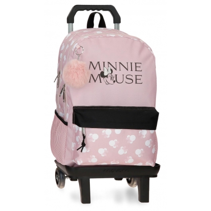 Mochila dos compartimentos Mnnie Heads 44cm con carro