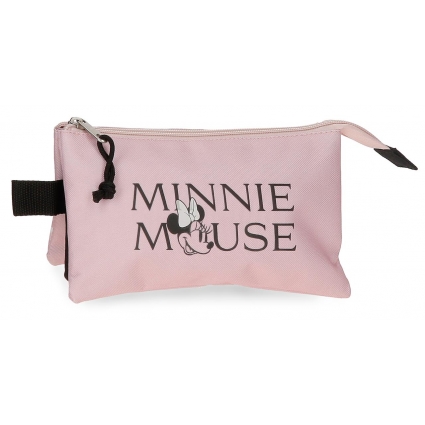 Estuche Minnie Heads tres compartimentos