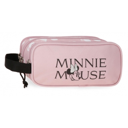 Estuche Minnie Heads triple compartimento