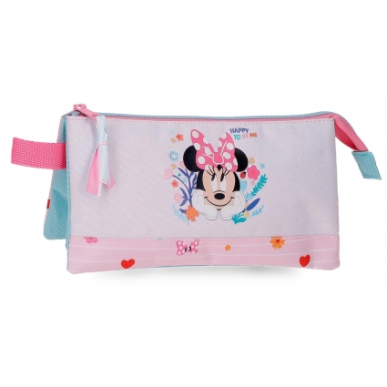 Estuche Escolar Disney Minnie Happy To Be Me Rosa