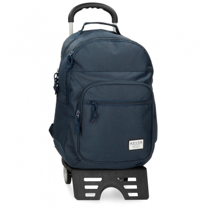 Mochila doble compartimento Movom Always on the move con carro azul marino