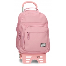 Mochila doble compartimento Movom Always on the move con carro rosa