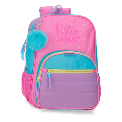 Mochila Escolar 38cm Movom Block Rosa