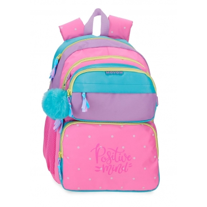 Mochila Escolar 45cm Movom Block Rosa