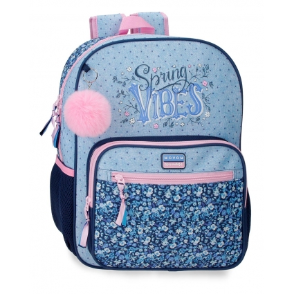 Mochila Escolar Movom Spring Vibes Marino 38 cm adaptable a carro Mochila Escolar Movom Spring Vibes Marino 38 cm adaptable a carro