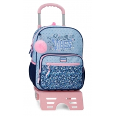 Mochila Escolar Movom Spring Vibes Marino 38 cm con carro Mochila Escolar Movom Spring Vibes Marino 38 cm con carro