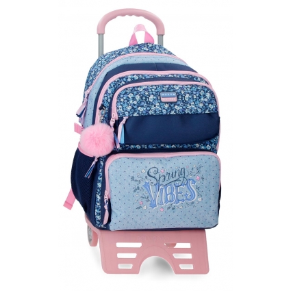 Mochila Escolar dos compartimentos Movom Spring Vibes Mar 45 cm con carro Mochila Escolar dos compartimentos Movom Spring Vibes Mar 45 cm con carro