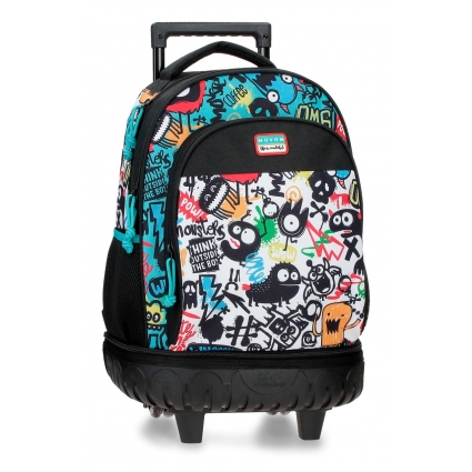 Mochila 2R. 43cm Movom Monsters Negro Mochila 2R. 43cm Movom Monsters Negro