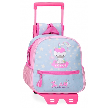 Mochila preescolar Roll Road I am a unicorn 25 cm con carro