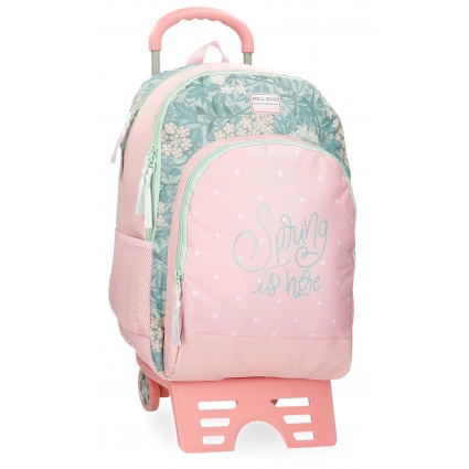 Mochila escolar Roll Road Spring is here dos compartimentos con carro Mochila escolar Roll Road Spring is here dos compartimentos con carro