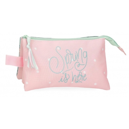 Estuche Roll Road Spring is here tres compartimentos