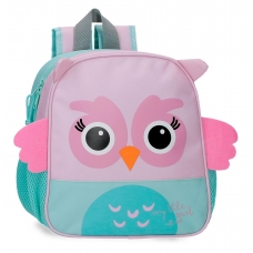Mochila preescolar Roll Road Happy Pets Owl 25 cm adaptable a carro