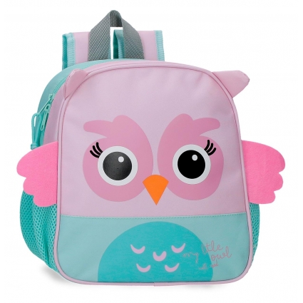 Mochila preescolar Roll Road Happy Pets Owl 25 cm adaptable a carro