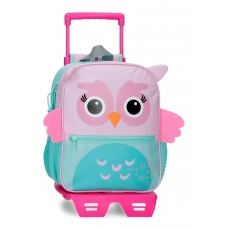 Mochila Roll Road Happy Pets Owl 28 cm con carro
