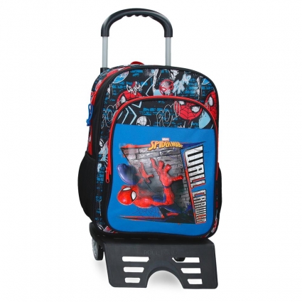 Mochila Escolar Spiderman Wall Crawler 40 cm con carro Mochila Escolar Spiderman Wall Crawler 40 cm con carro