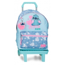 Mochila Escolar Stitch Hearts 44 cm con carro