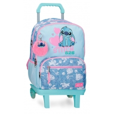 Mochila Escolar doble compartimento Stitch Hearts 44 cm con carro Mochila Escolar doble compartimento Stitch Hearts 44 cm con carro