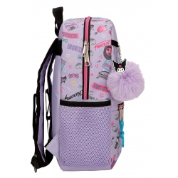 Mochila de Paseo Sanrio Kuromi Retropop 33 cm Adaptable a Carro Morado Mochila de Paseo Sanrio Kuromi Retropop 33 cm Adaptable a Carro Morado