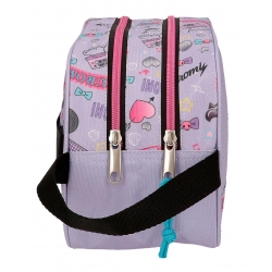 Neceser Dos Compartimentos Adaptable Sanrio Kuromi Retropop Morado Neceser Dos Compartimentos Adaptable Sanrio Kuromi Retropop Morado