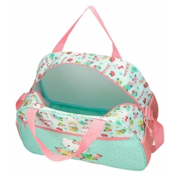 Bolsa De Viaje 28 cm Sanrio Floral Kitty Verde Claro