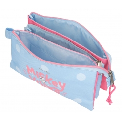 Estuche Mickey vibes tres compartimentos
