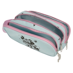 Estuche Mickey y Minnie Kisses Triple Cremallera