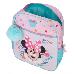 Mochila Escolar 33cm Disney Minnie Happy To Be Me Rosa