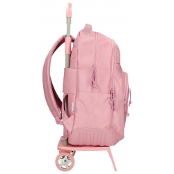 Mochila doble compartimento Movom Always on the move con carro rosa