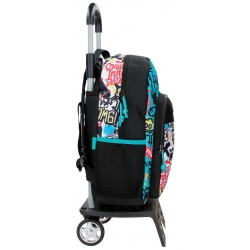 Mochila Adaptable con Carro 40cm Movom Monsters Negro