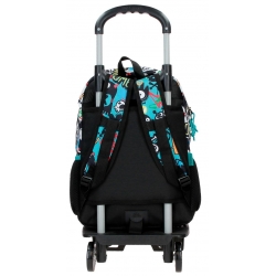 Mochila Adaptable con Carro 40cm Movom Monsters Negro