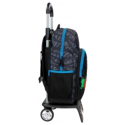 Mochila Escolar Movom Offside Negro 40 cm con carro